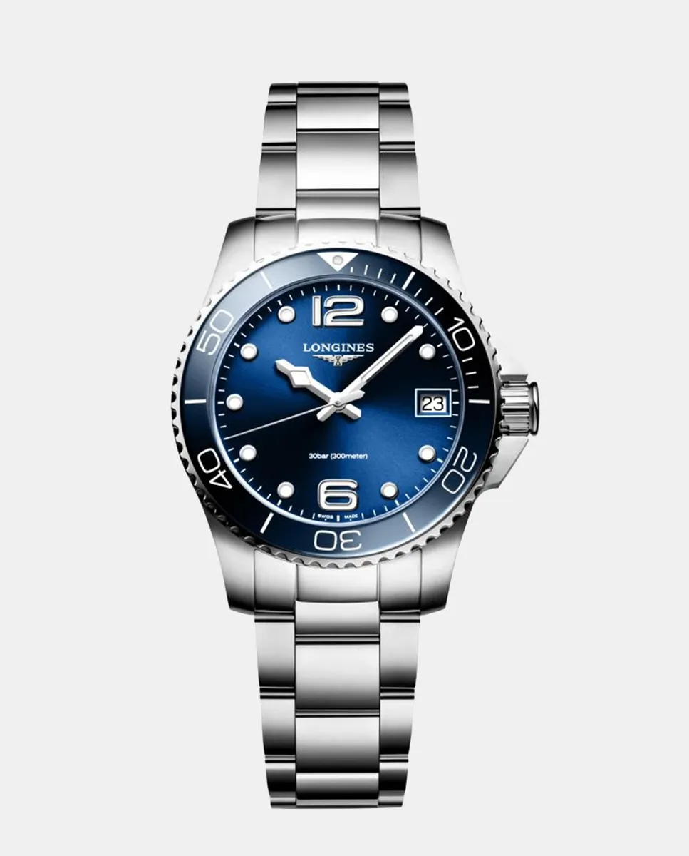 

Hydroconquest L33704966 Мужские стальные часы Longines, серебряный