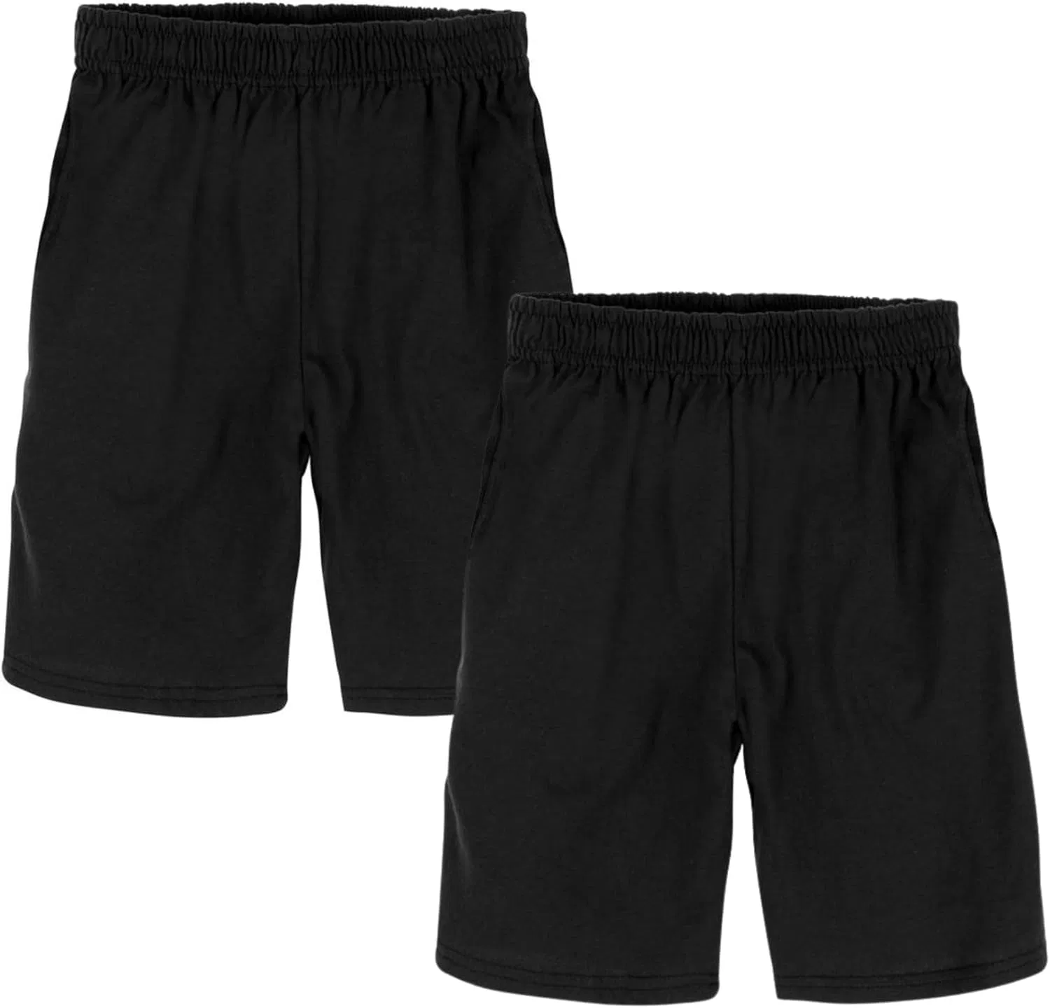 Комплект из двух хлопковых шорт Hanes для мальчиков, с карманами, без застежек, черный