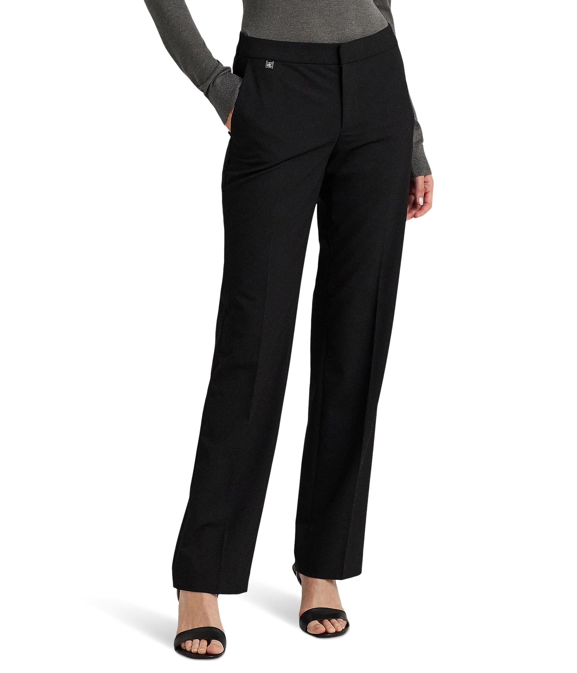 

Брюки Lauren Ralph Lauren Straight-Leg Pants, черный