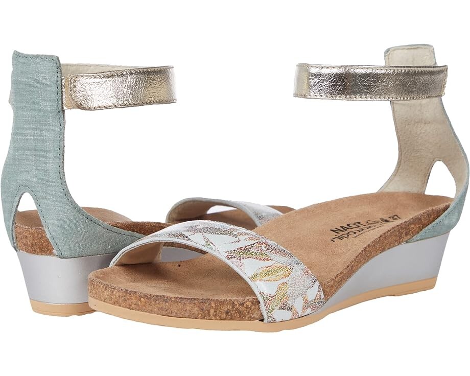 

Туфли Naot Pixie, цвет Floral Leather/Teal Linen Leather/Radiant Gold Leather