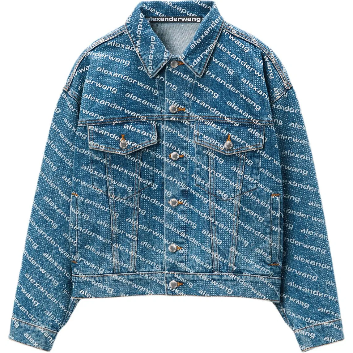Джинсовая куртка с логотипом Alexander Wang, Blue