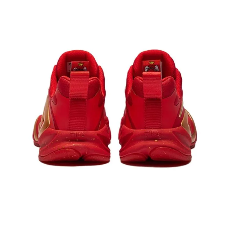 FILA KIDS Детские беговые кроссовки с противоскользящей подошвой, устойчивые к истиранию, дышащие, цвет Molecular Red/Elegant Gold — фото 3