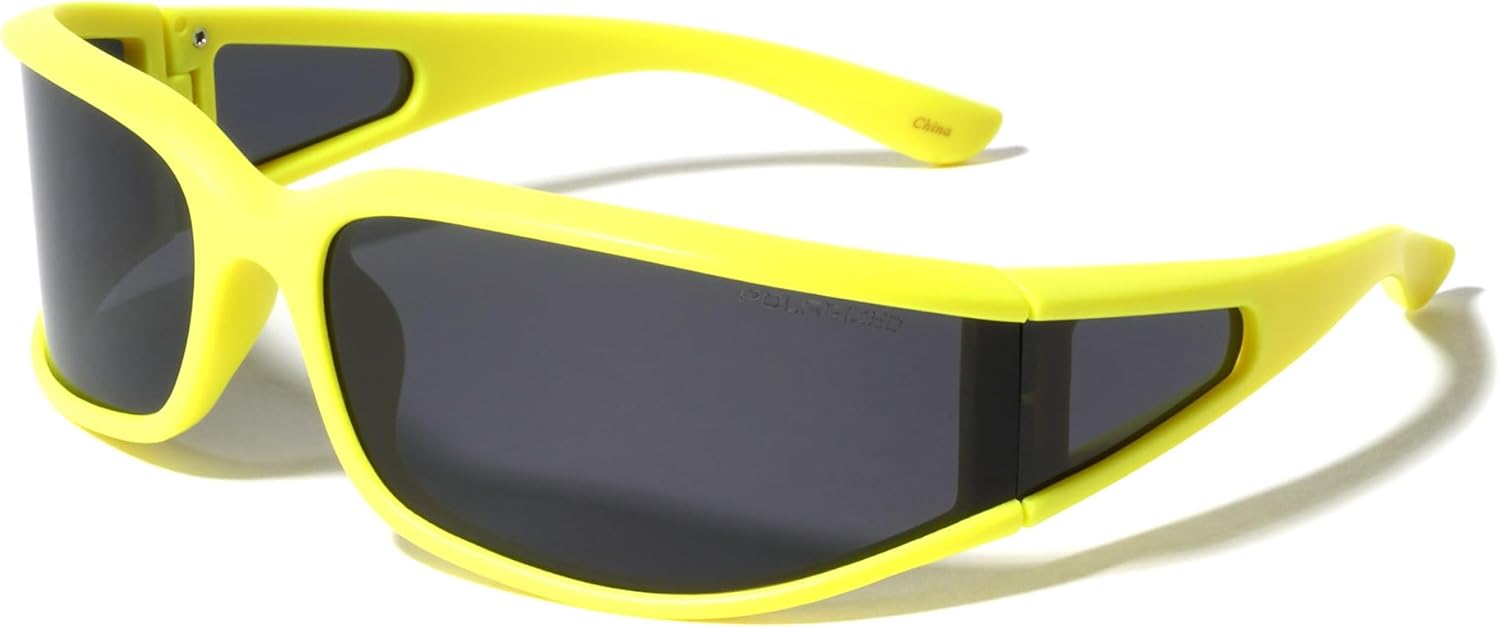 

Поляризованные футуристические солнцезащитные очки с увеличенными боковыми линзами овальной формы, модные, для мужчин и женщин, с защитой от УФ-излучения UV400 Sunglasses Luxe, Yellow