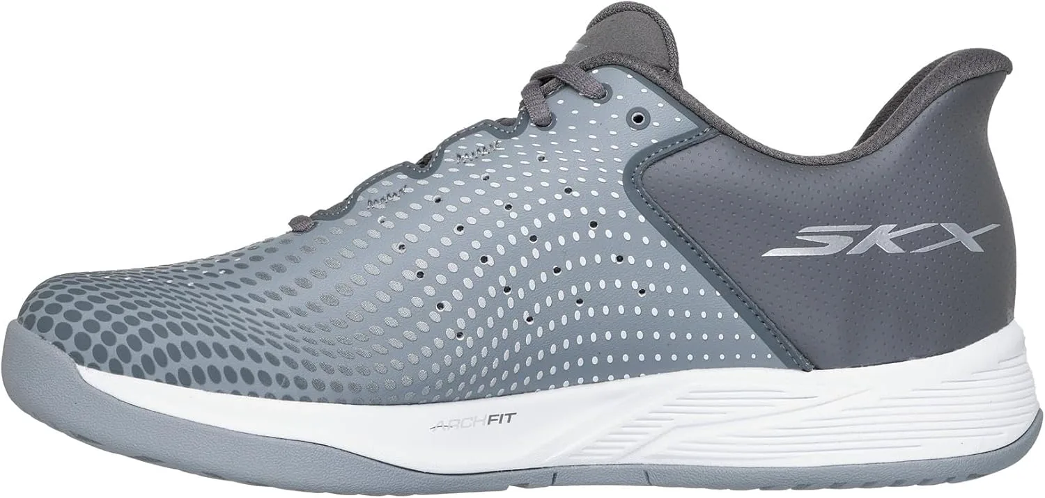 Мужские кроссовки Skechers Viper Court Reload с легким надеванием без рук, серый — фото 3
