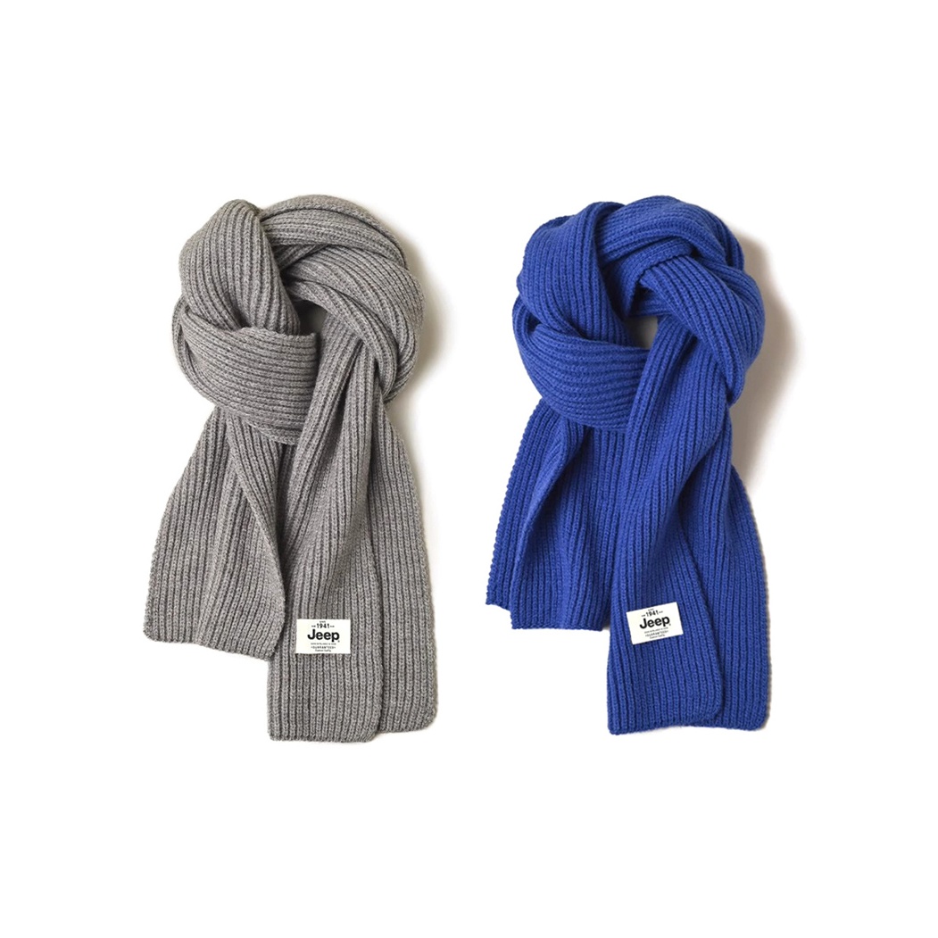 

Jeep Голубой вязаный шарф унисекс, 2 Pack (Gray+Klein Blue)