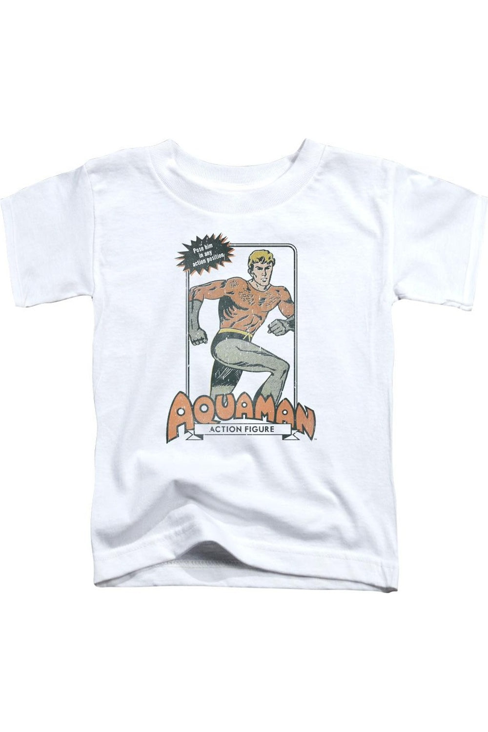 

Футболка с коротким рукавом для малышей с фигуркой Am Action от DC Comics Gildan, белый