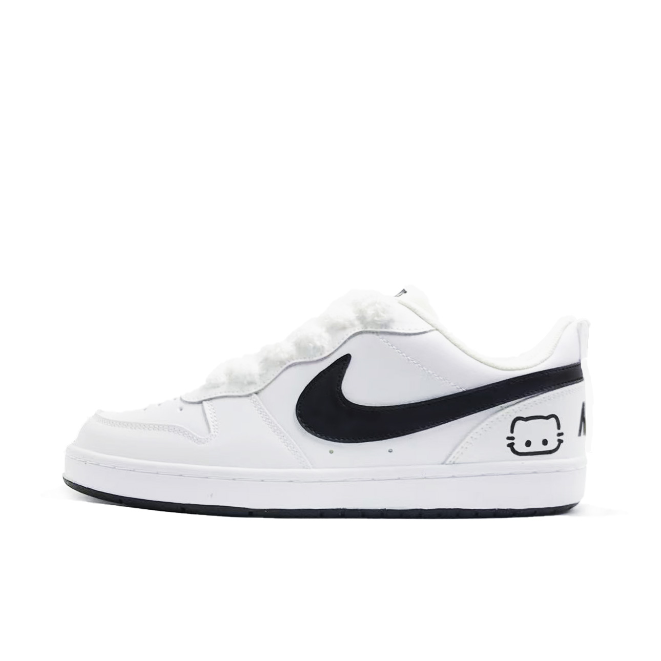 Nike Кроссовки low top, бренд Court Borough, цвет milk white cat, материал synthetic leather, waterproof, abrasion resistant, height increasing
