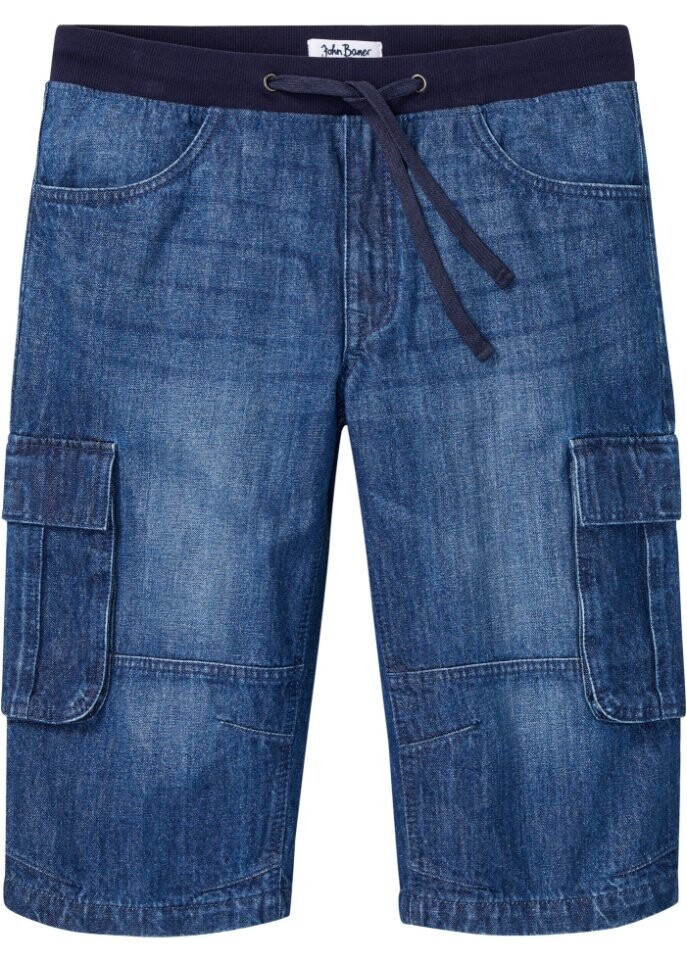 

Длинные джинсы-шорты свободного кроя John Baner Jeanswear, синий