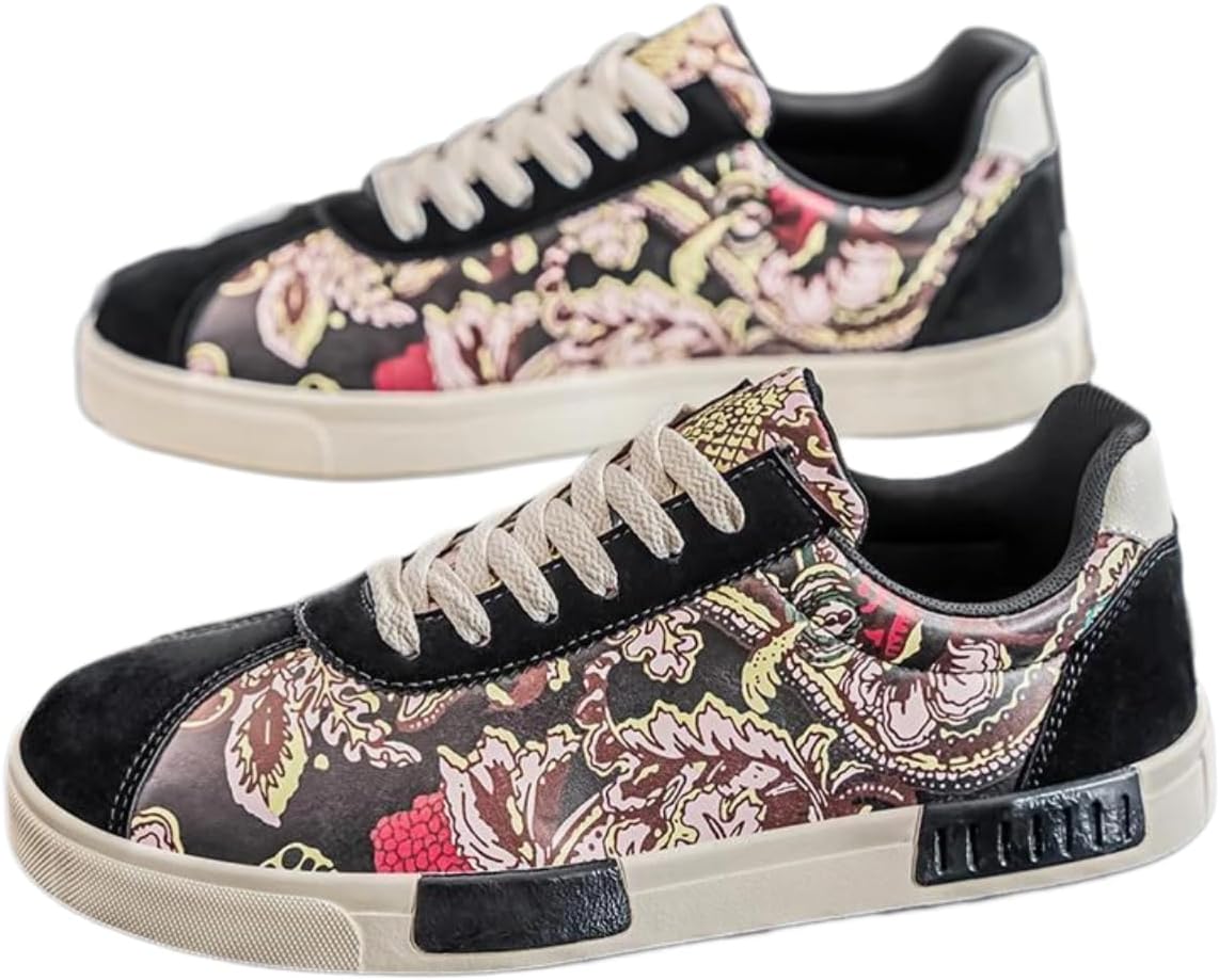 

Дышащие холщовые ботинки в богемном стиле с принтом, противоскользящие, для мужчин больших размеров, летняя обувь для прогулок с случайным цветочным рисунком и легким комфортом Ctkvbmeoi, черный