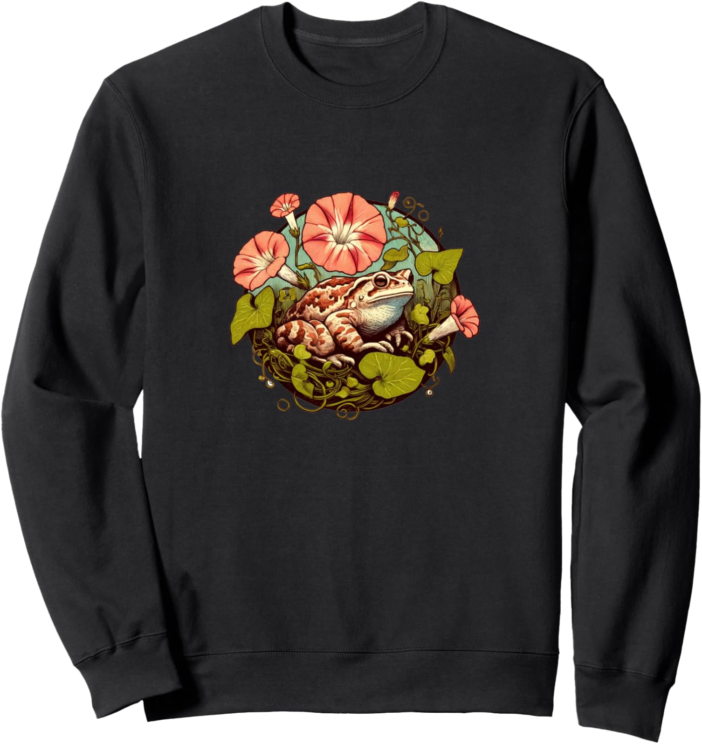 

Толстовка с изображением американской жабы и цветочного рисунка American Toad Bubb, черный