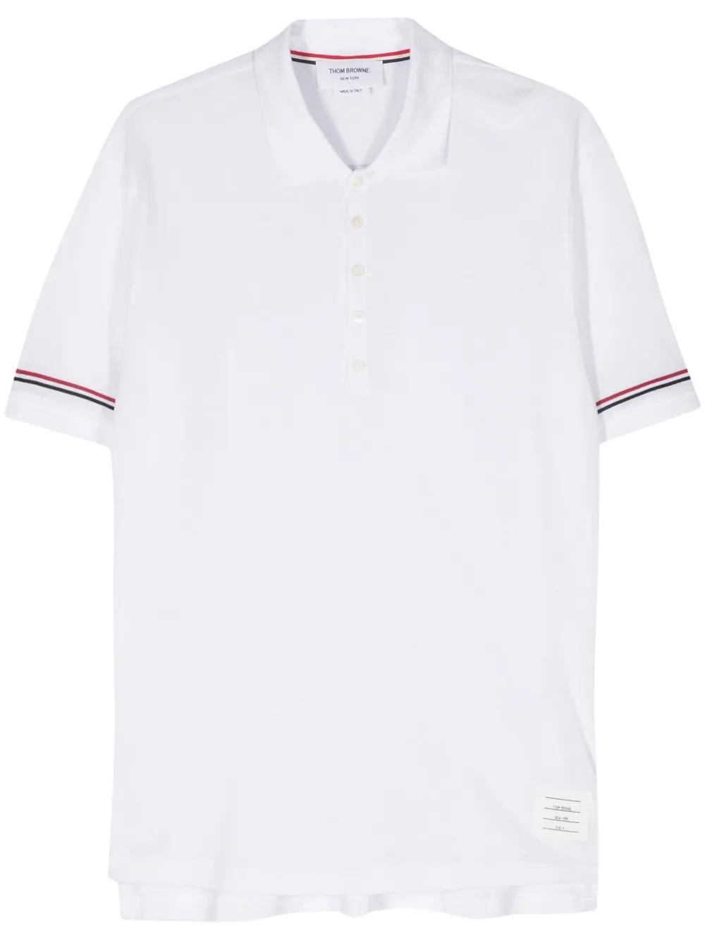 

Рубашка поло тонкой вязки THOM BROWNE, белый