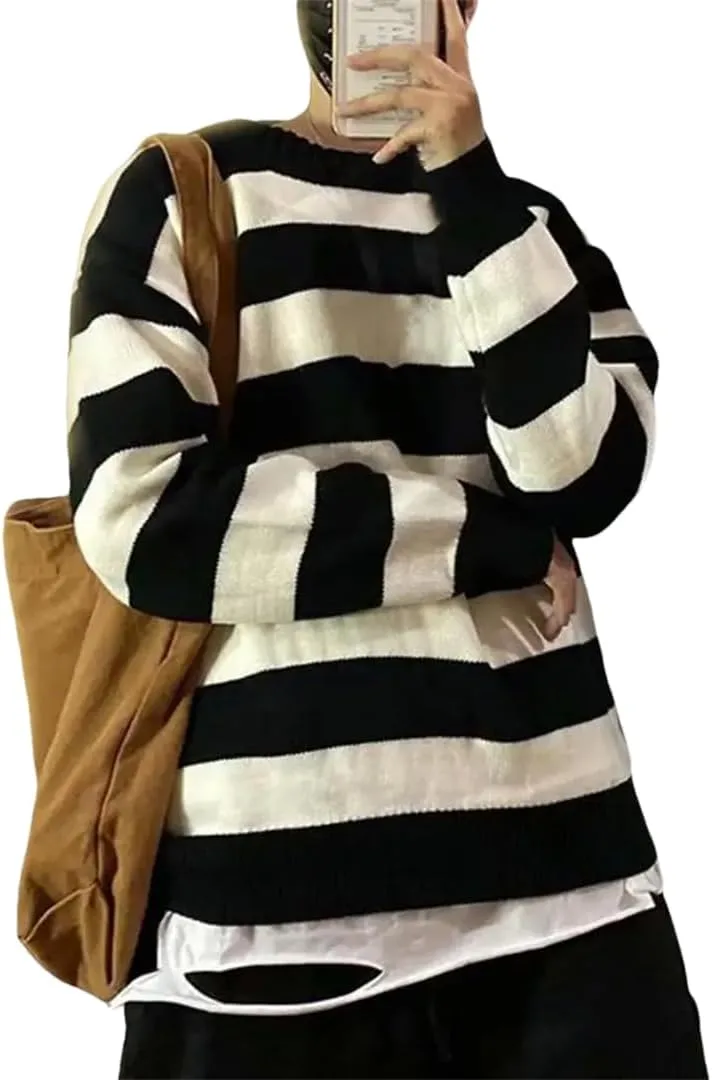 

Мужской свитер с круглым вырезом и длинными рукавами в полоску Ornrjfll