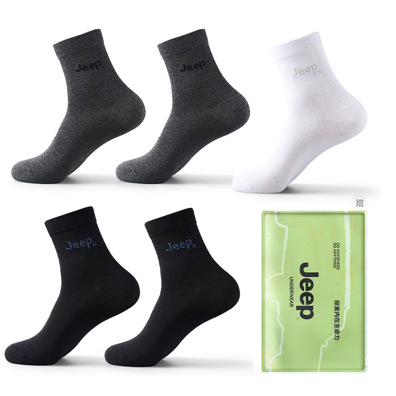 

Набор мужских носков Crew Jeep, черный 2+темно-серый 2+белый