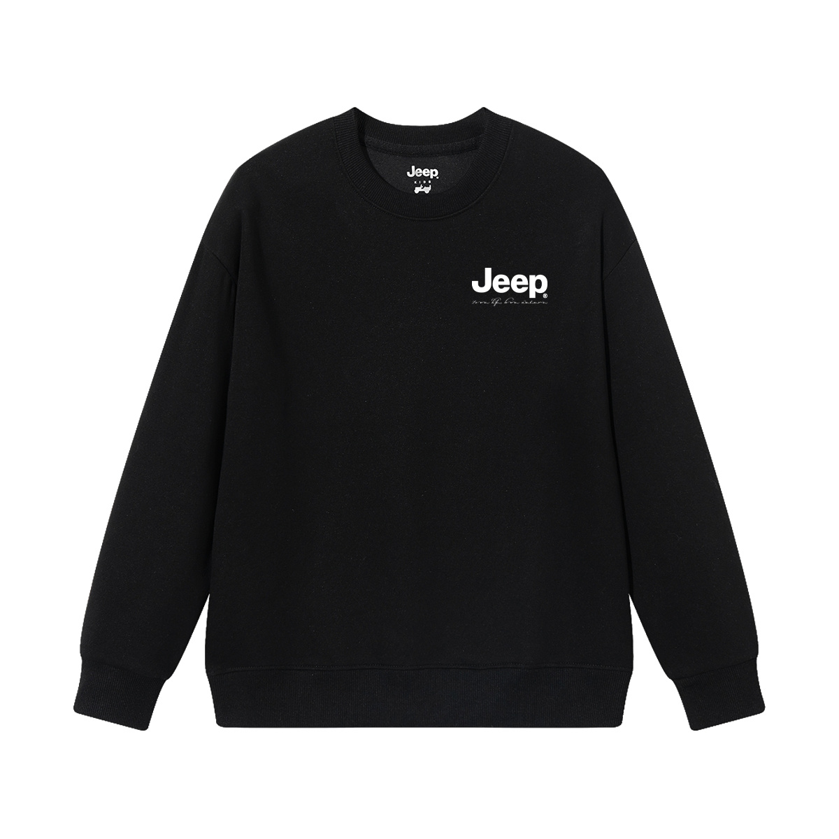 Детская толстовка с круглым вырезом утолщенная Jeep, new year красный fleece-lined — фото 3