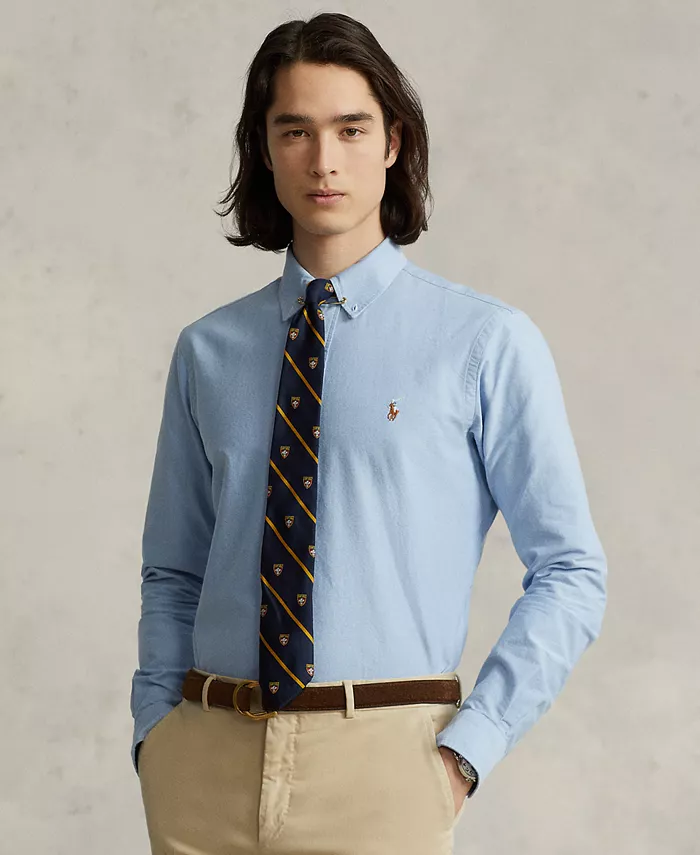 

Мужская классическая рубашка Oxford Custom Fit Polo Ralph Lauren, синий