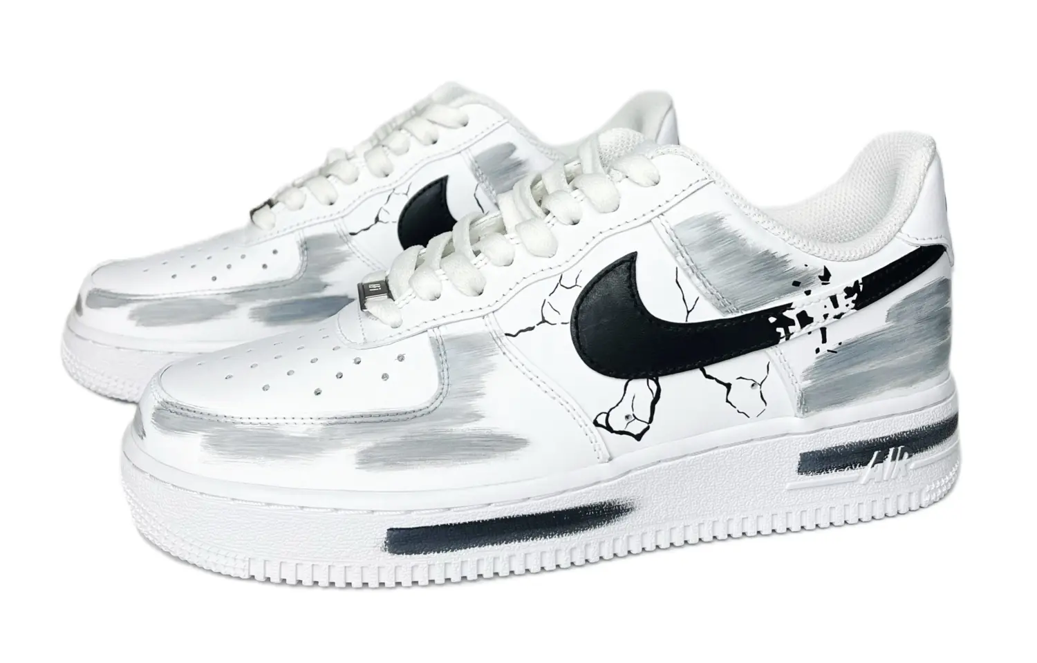 

Кроссовки Nike Air Force 1 Skateboarding Shoes Men Low-top Black/white/gray, темно-серый