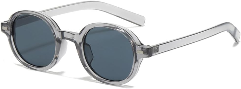 

Круглые солнцезащитные очки для женщин, модные, с прозрачными линзами с градиентом, защита от УФ-излучения UV400; мужские солнцезащитные очки в стиле панк с заклепками FYTUP, Grey Grey