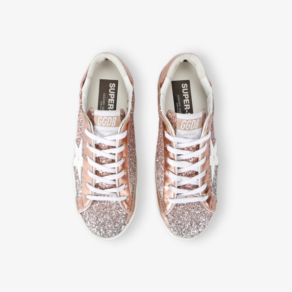 Кроссовки кожаные Golden Goose Super-Star с низким верхом, серебряный — фото 2