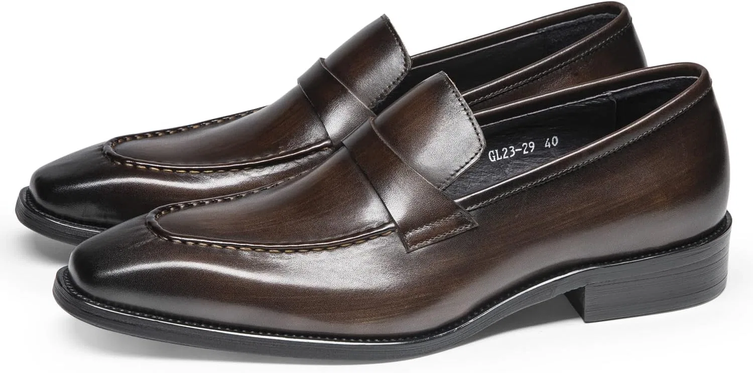 Лоферы из натуральной кожи, Full-Grain Leather Penny Loafers, Dark Brown FIAVOM — фото 2