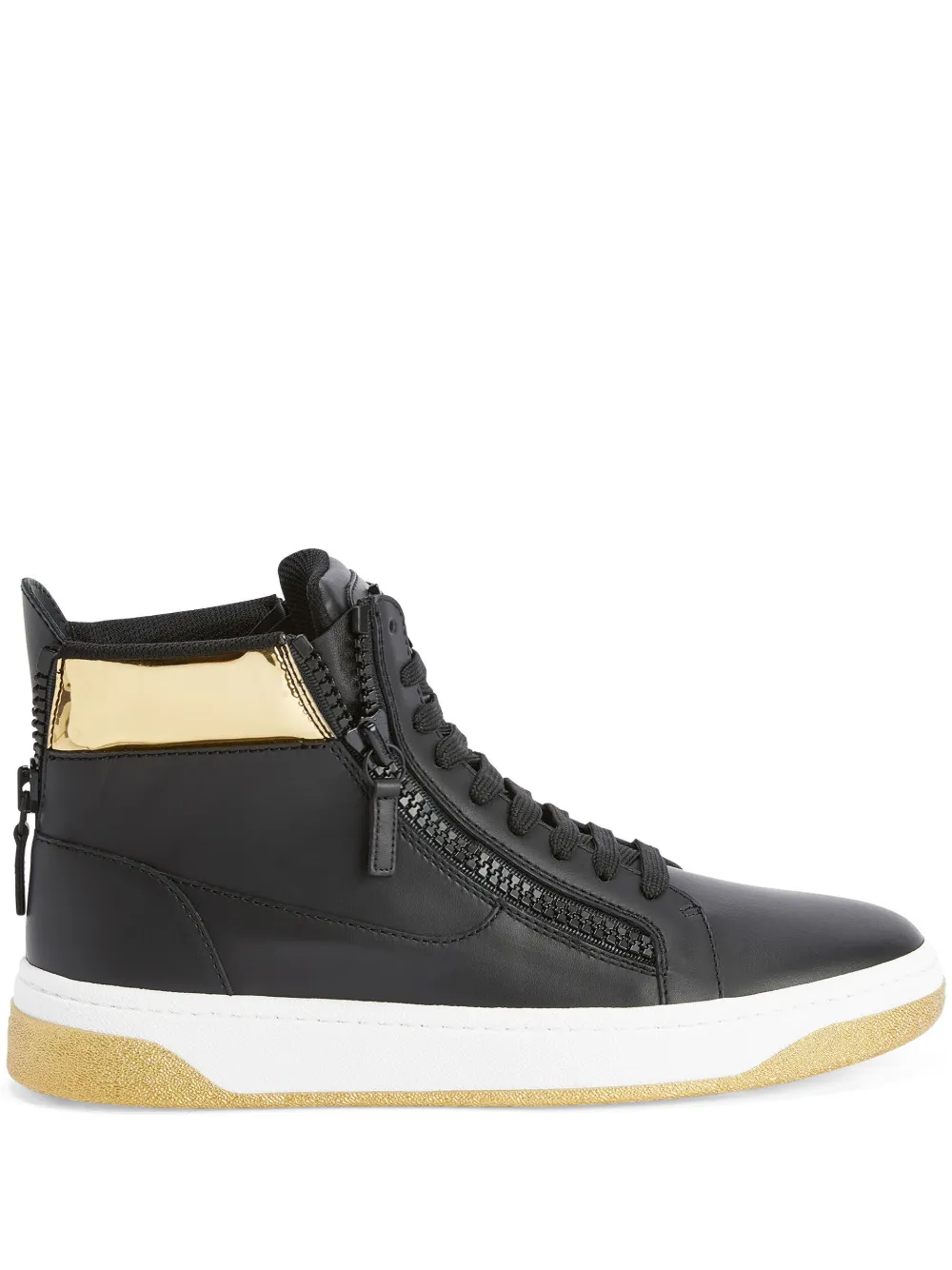 Высокие кроссовки с эффектом металлик Giuseppe Zanotti, черный
