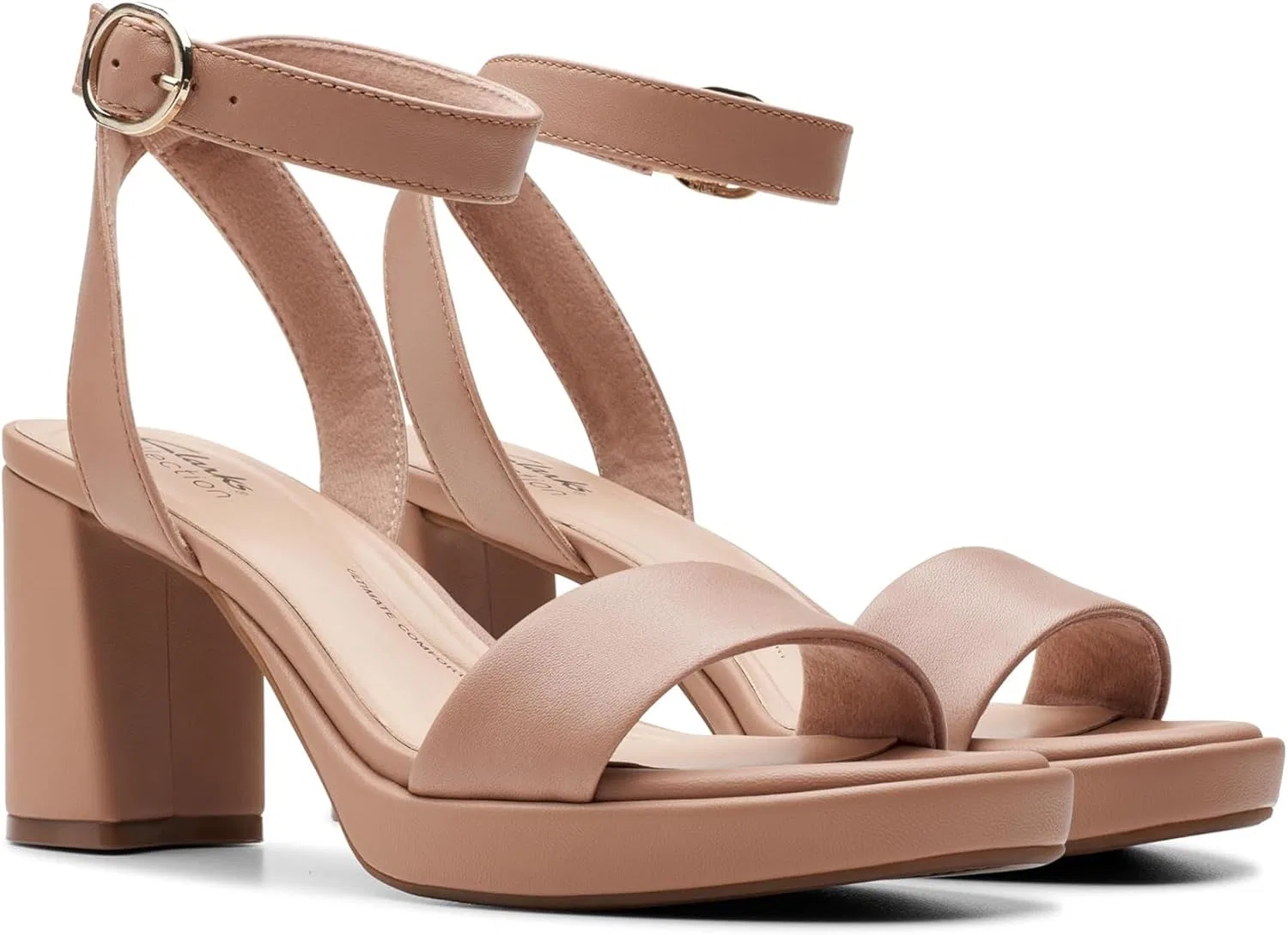 Мужские сандалии на каблуке Ambyrlyn Bay от Clarks, Warm Beige Leather