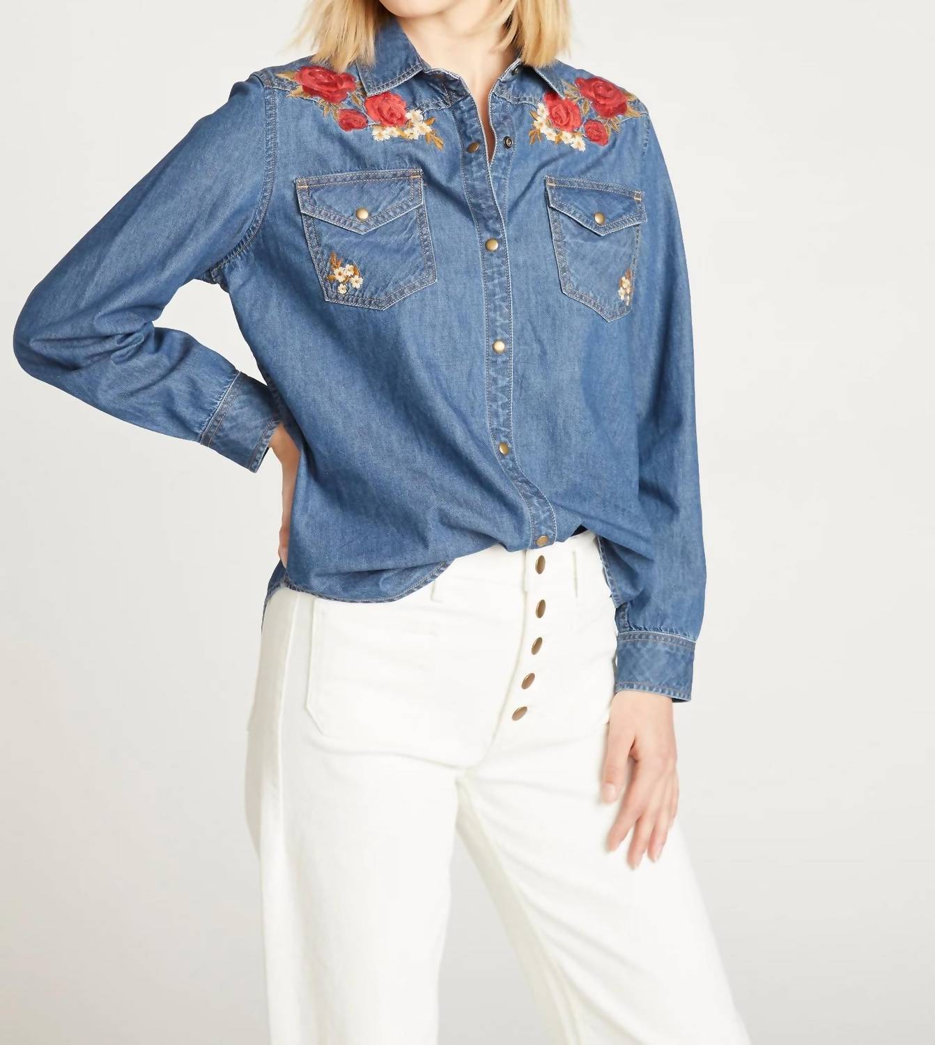 

Рубашка Lana X Lovers Lane средней степени стирки DRIFTWOOD, цвет medium wash