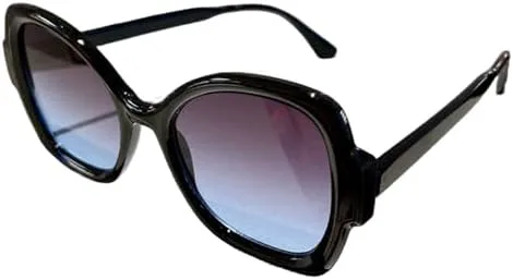 

Женские солнцезащитные очки большого размера 2026 года, стильные, в винтажном стиле, с бабочками, конфетные оттенки, модный градиент MTZJH, Black-grey Blue