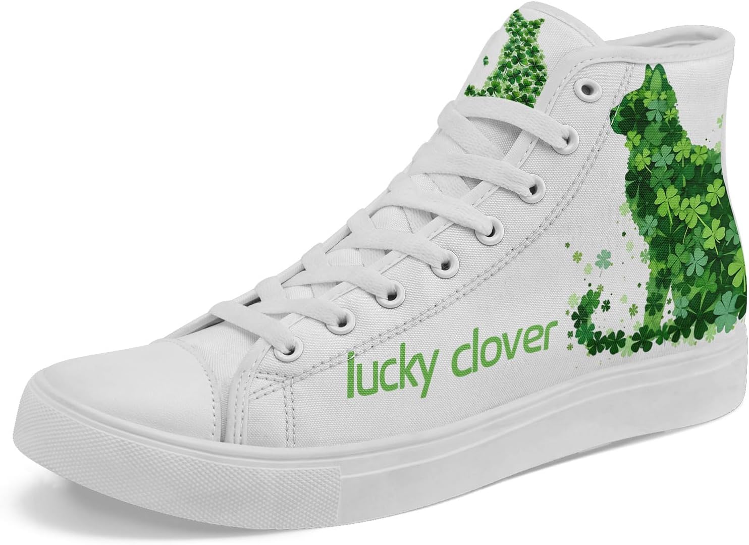 

Высокие кеды из канвы с узором клевер AWSOLE для мужчин и женщин, легкие, дышащие, стильные и удобные, кроссовки для фестиваля, подарок, белый/зеленый/темно-зеленый