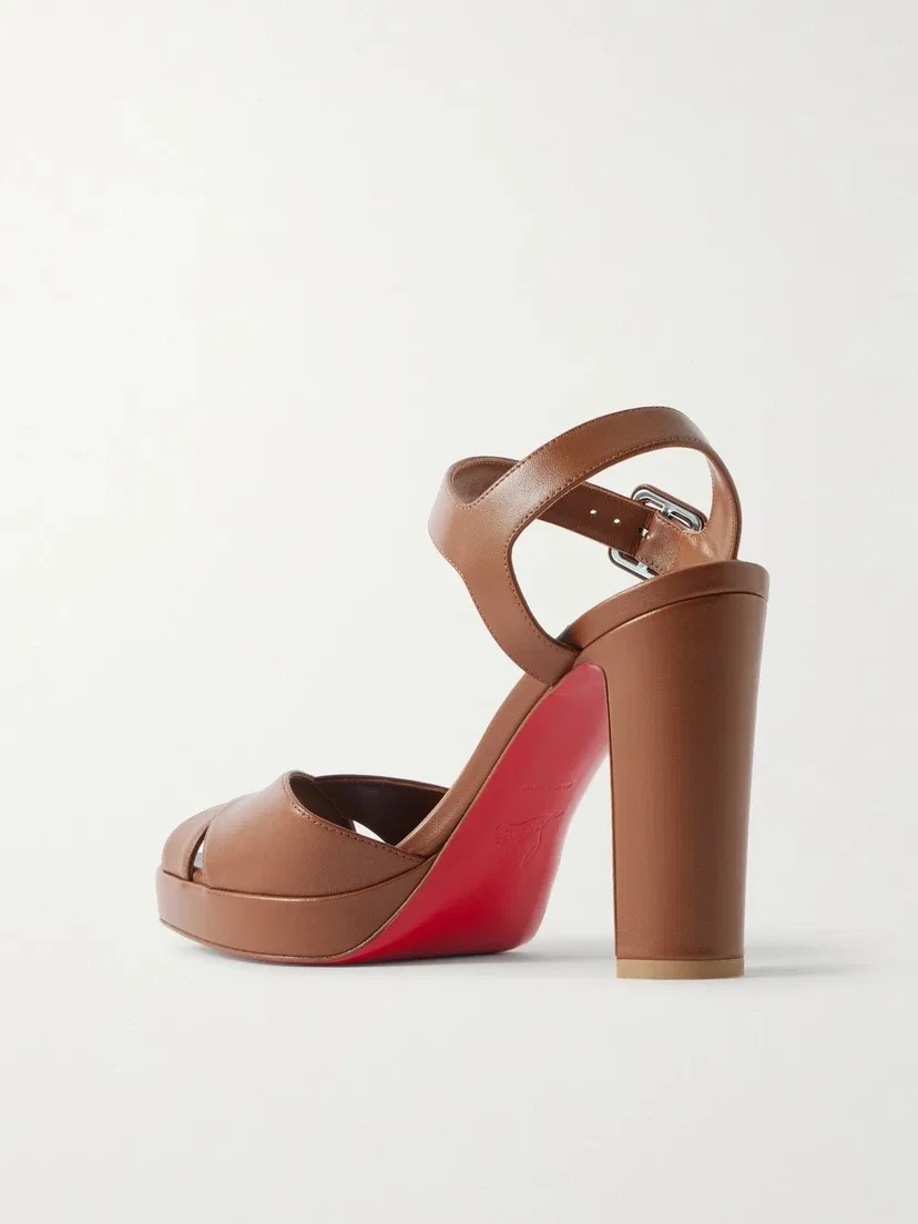 Кожаные босоножки на платформе Cora 100 Christian Louboutin, коричневый — фото 3