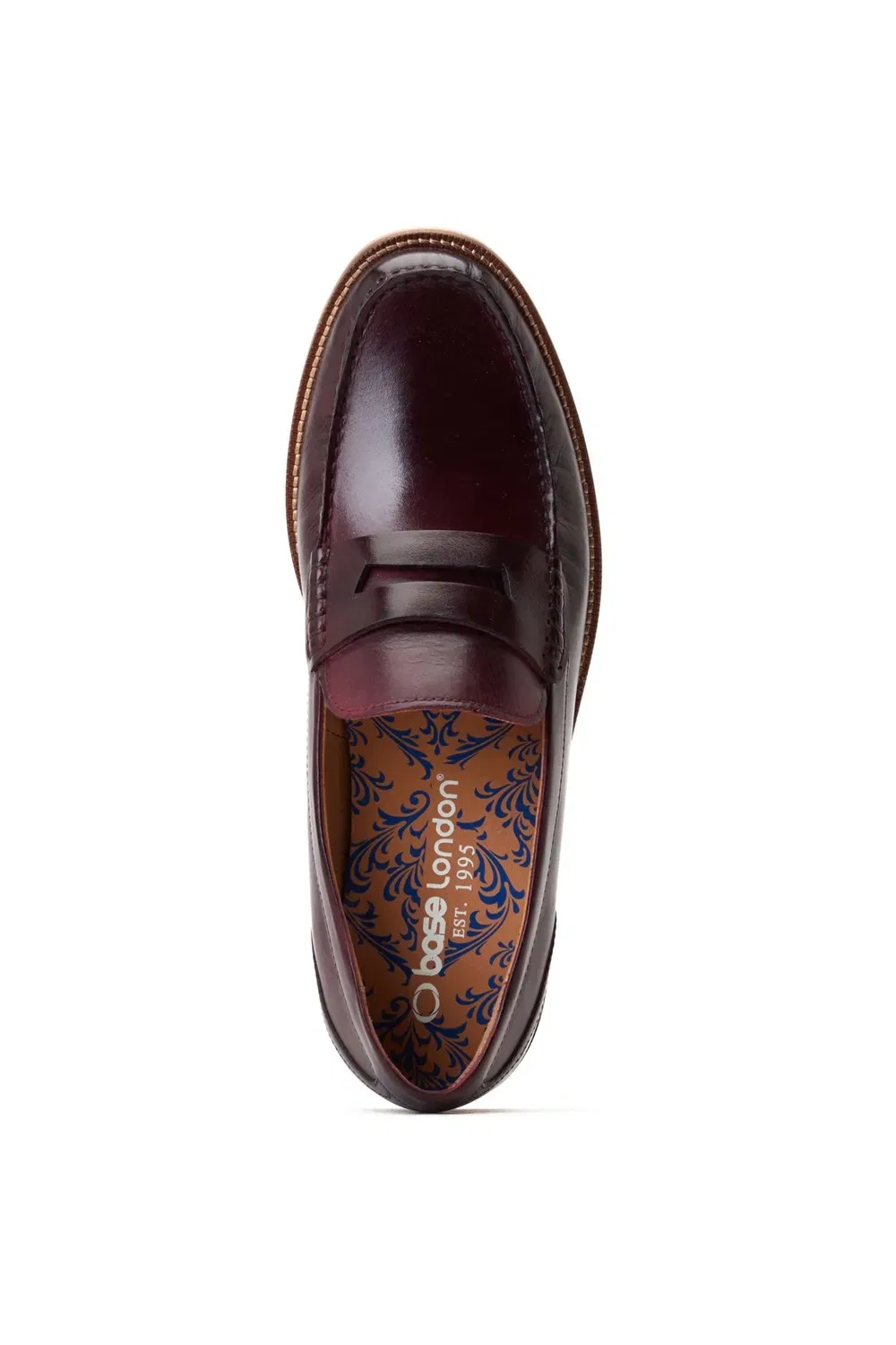 Лоферы Penny Loafer из кожи Base London, винный — фото 4