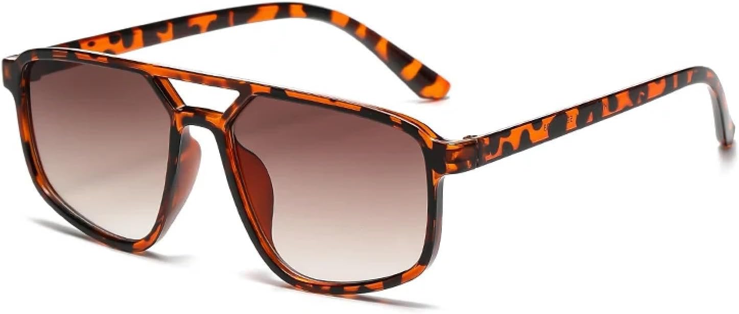 

Солнцезащитные очки с защитой от УФ-излучения UV400 | Маленькая оправа с двойной перемычкой | Для женщин и мужчин | Для занятий спортом на открытом воздухе и вождения DSVIGF, Leopard Brown