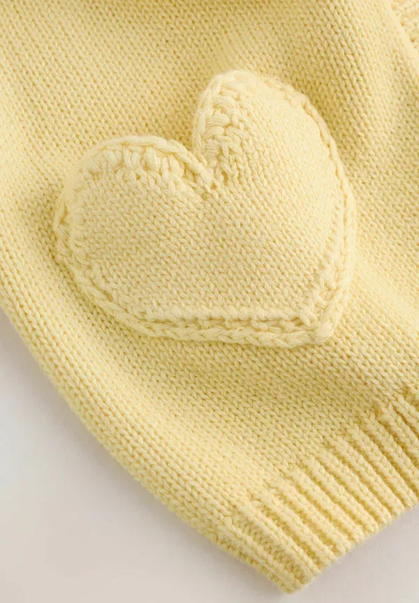 Кардиган Regular fit Next, модель heart pocket button through, желтый — фото 3