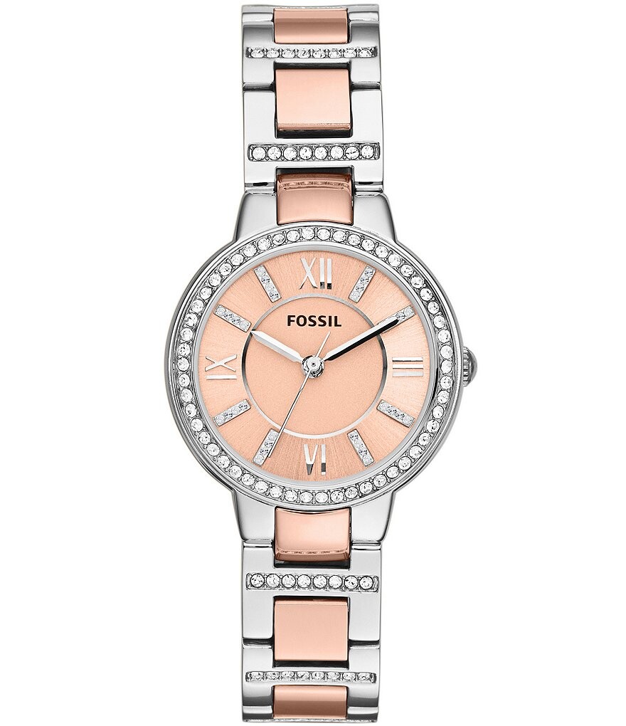

Двухцветные часы Fossil Virginia, розовый