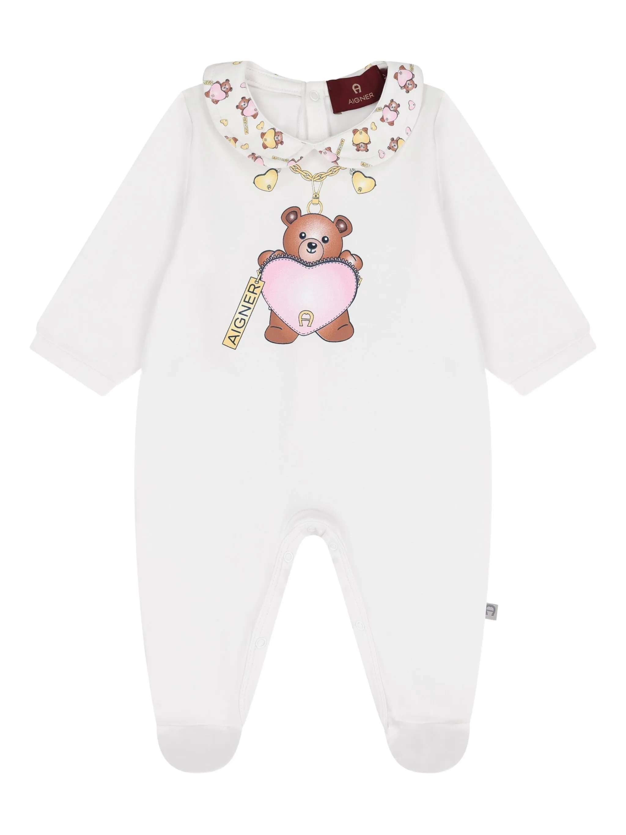 

Комбинезон для новорожденного с принтом Aigner Kids, белый