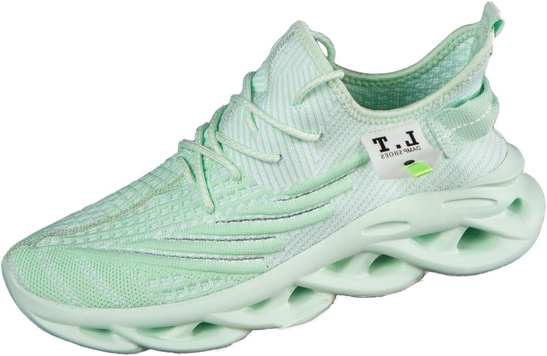

Мужские кроссовки FUJEAK для бега, повседневного ношения, тенниса, прогулок, тренировок, походов, спортивного зала, слипоны, нескользящие, для работы, бега, с амортизацией, легкие, удобные, для разных видов спорта, зеленый