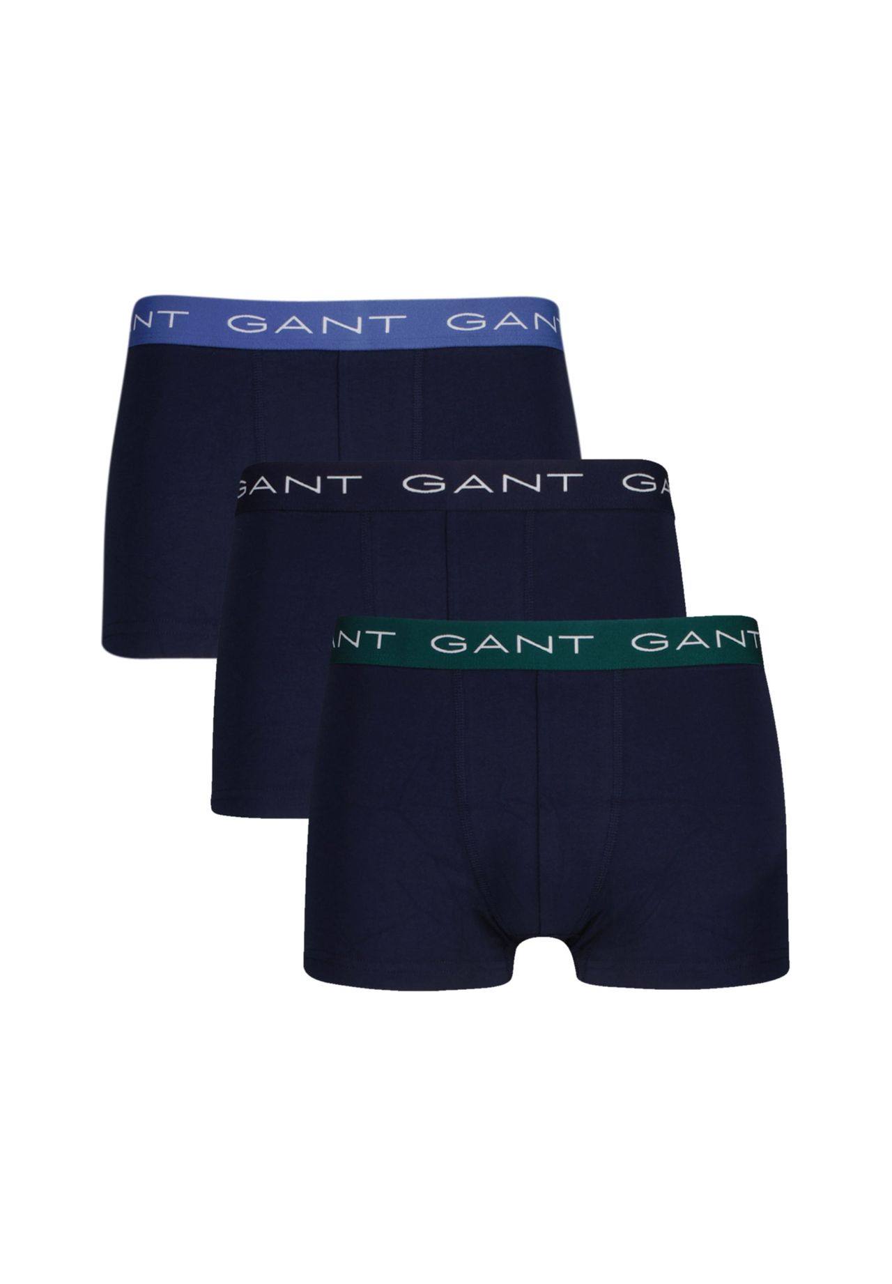 

Мужские плавки, 3 шт: боксеры, хлопок стрейч, логотип, однотонный GANT, синий
