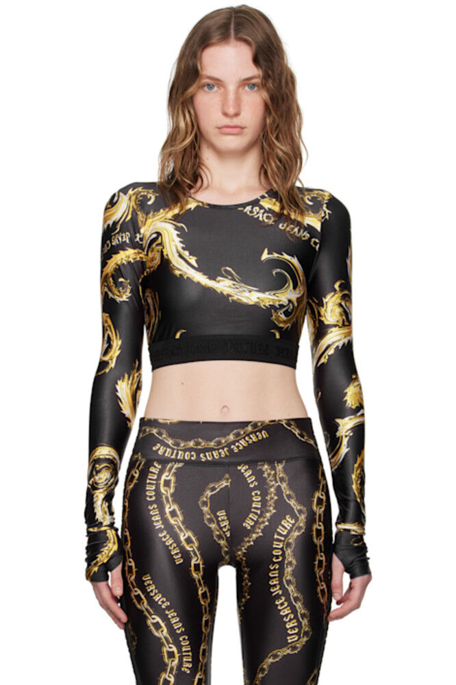 

Футболка с длинным рукавом Chromo Couture Black & Gold Versace Jeans Couture