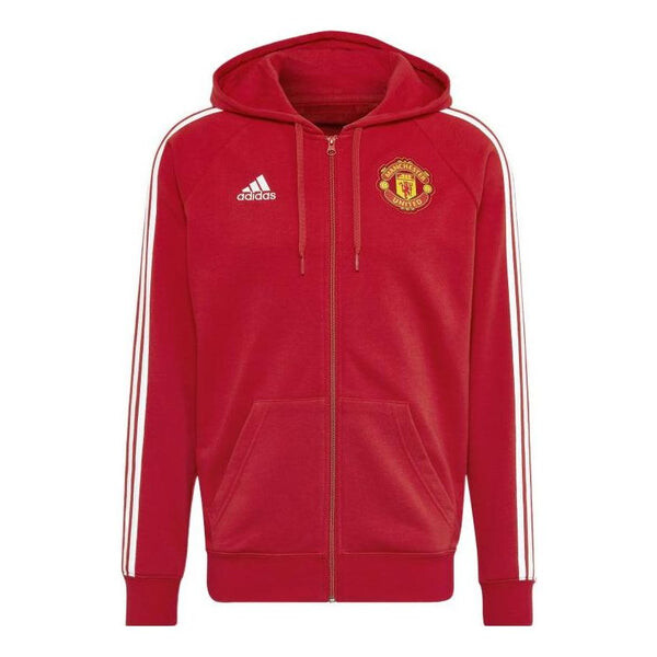 

Куртка men's stripe logo zipper hooded jacket red Adidas, мультиколор