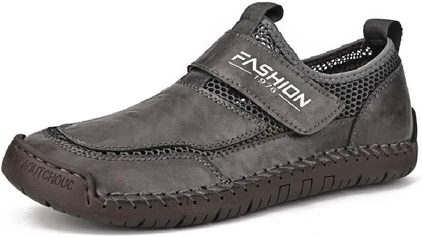 

Мужские повседневные лоферы Asifn, дышащие, противоскользящие, для вождения, комфортные для ходьбы, деловые кожаные туфли, серый