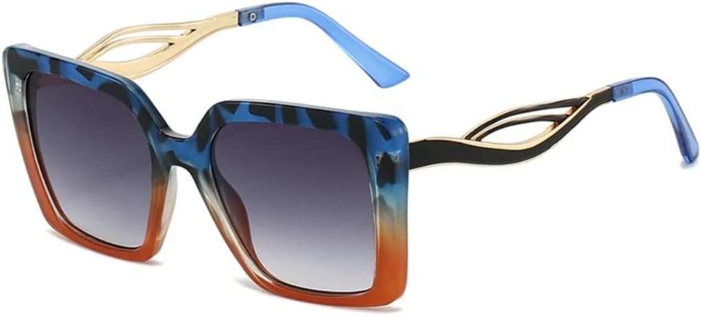 

Ретро-солнцезащитные очки с леопардовым принтом для женщин, градиентные, с защитой от УФ-излучения UV400 для мужчин, в стиле панк, сине-зеленые TYUVIVO, Blue Leopard Gray