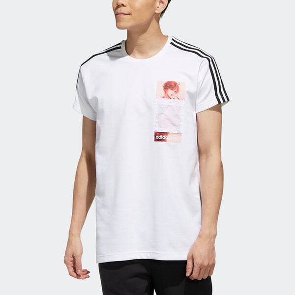 Футболка neo x crossover повседневные спортивные с коротким рукавом Adidas, белый — фото 3