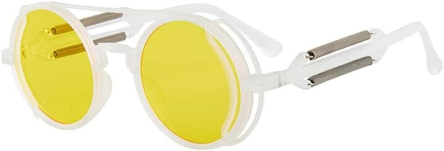 

Солнцезащитные очки MUTYNE в готическом стиле стимпанк для женщин и мужчин, ретро-круглые солнцезащитные очки в панк-стиле с металлической оправой и защитой от УФ-излучения UV400, 8