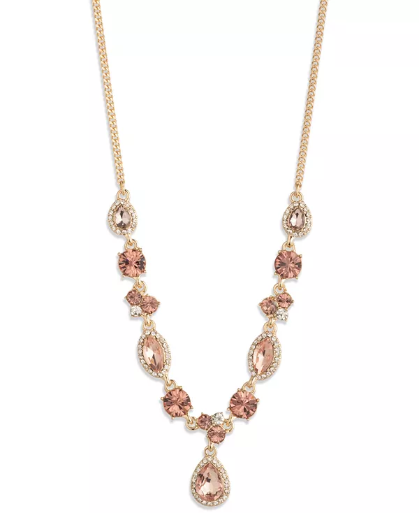 

Ожерелье с подвеской-удлинителем из стеклянного камня в золотом тоне Givenchy, pink
