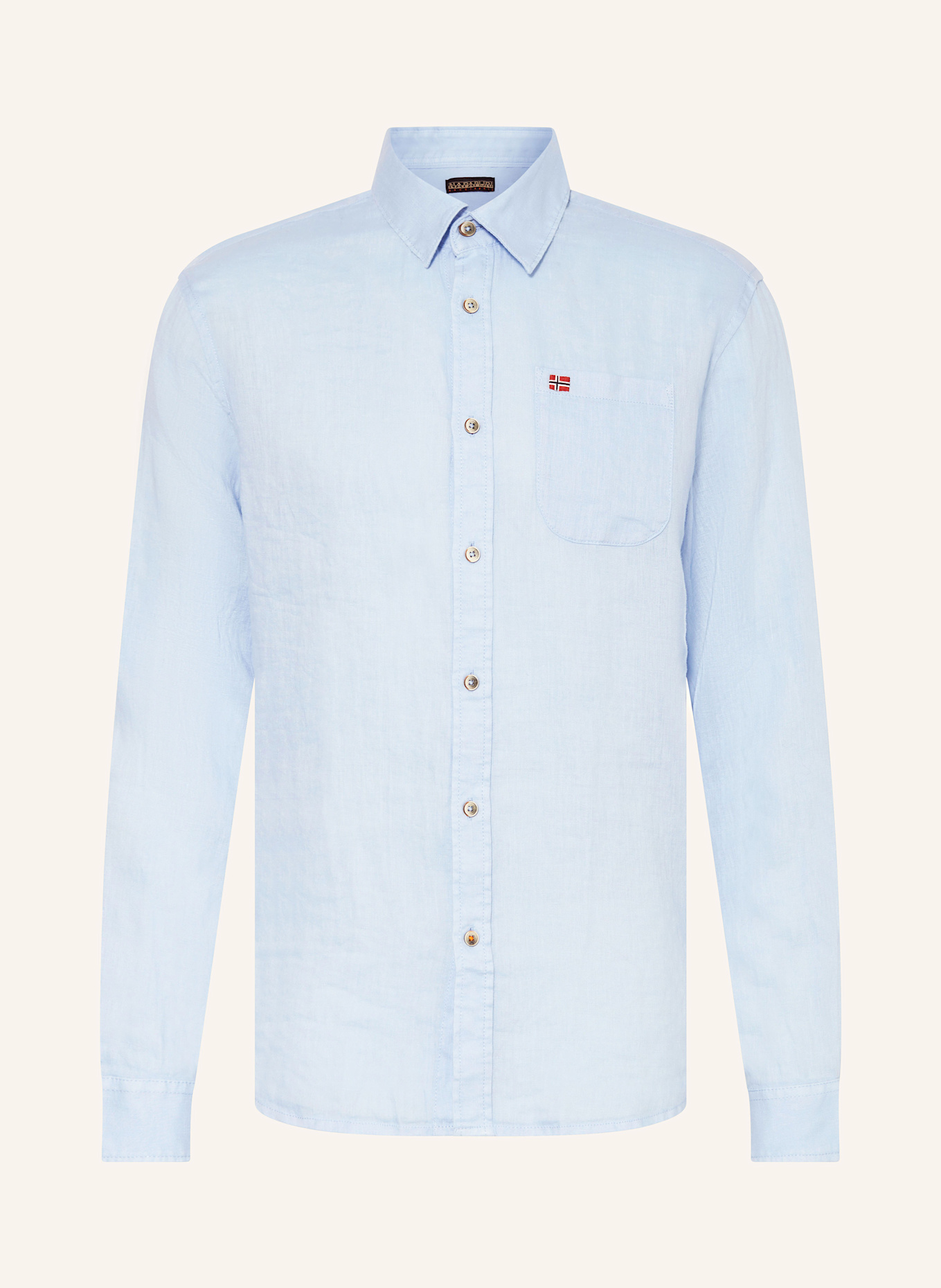 

Льняная рубашка g-linen ls regular fit Napapijri, голубой