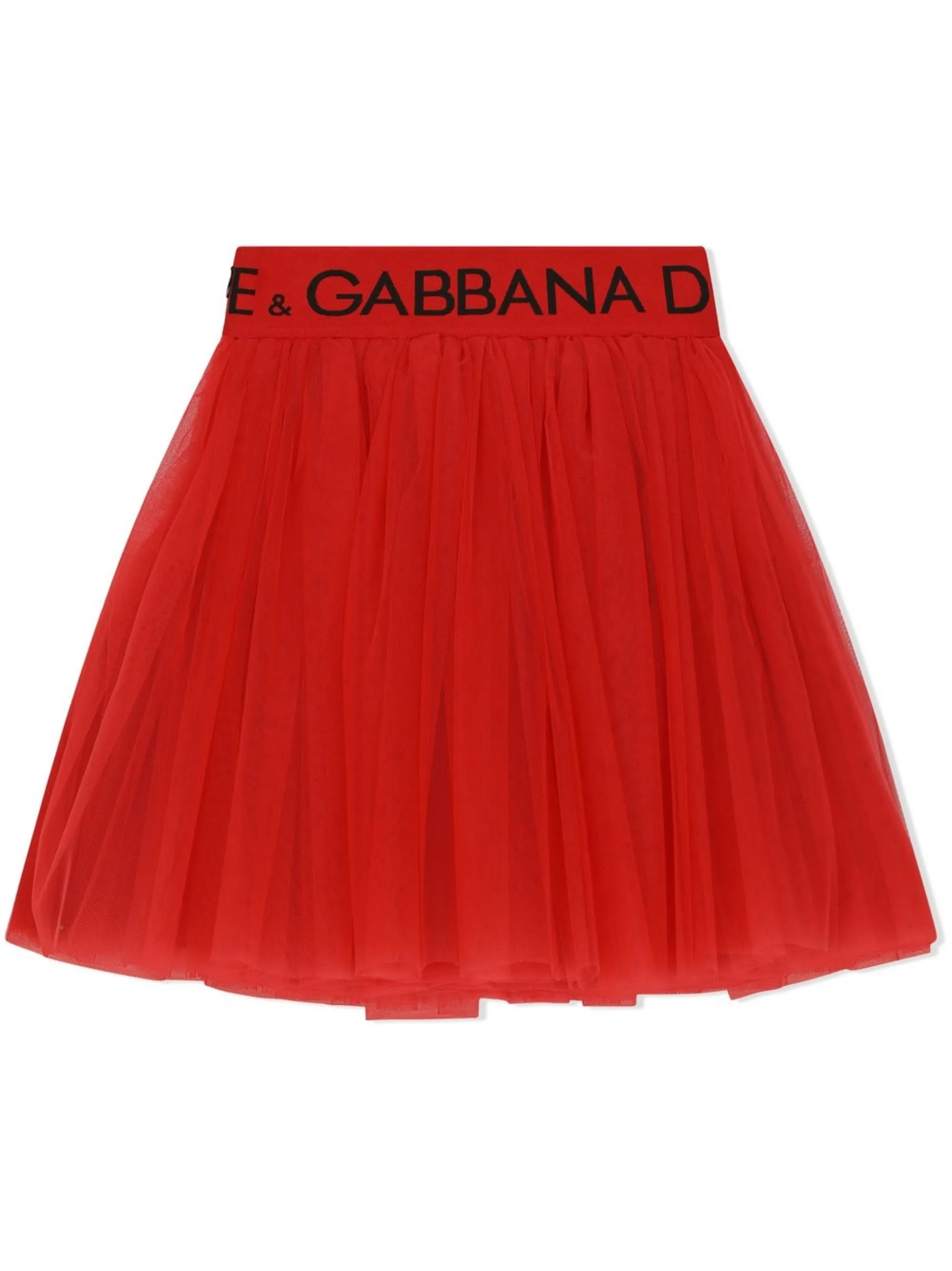 Пышная юбка миди с логотипом Dolce & Gabbana Kids, красный — фото 2