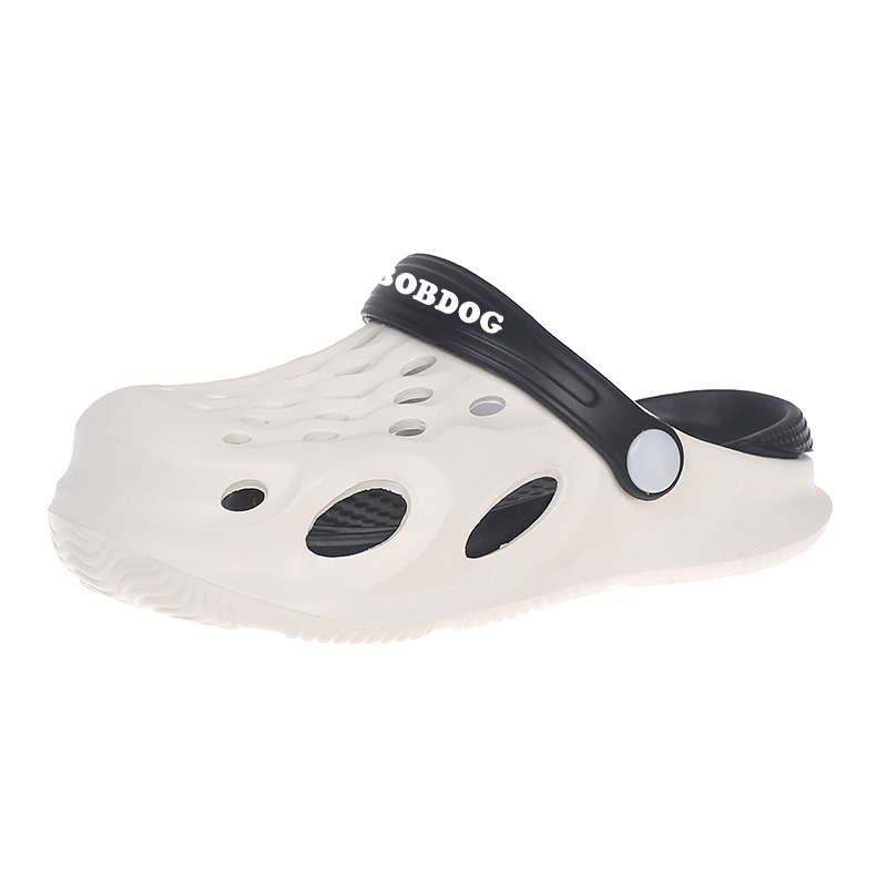 

Детские тапочки из нескользящей, износостойкой и дышащей ткани BOBDOG, белый/черный