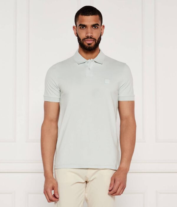 

Рубашка поло Slim fit Boss Orange, голубой