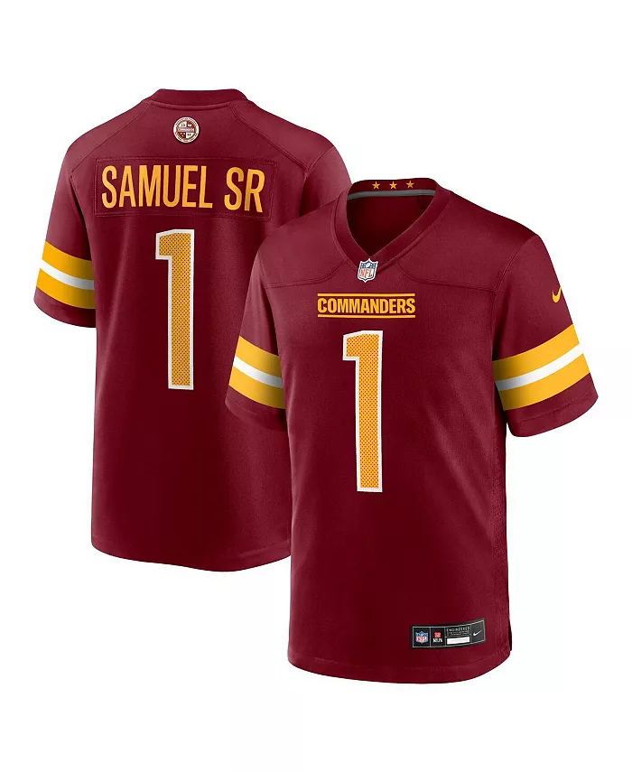 

Мужская игровая футболка Deebo Samuel Sr бордового цвета Washington Commanders Nike
