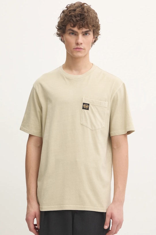 

Хлопковая футболка Superdry, бежевый