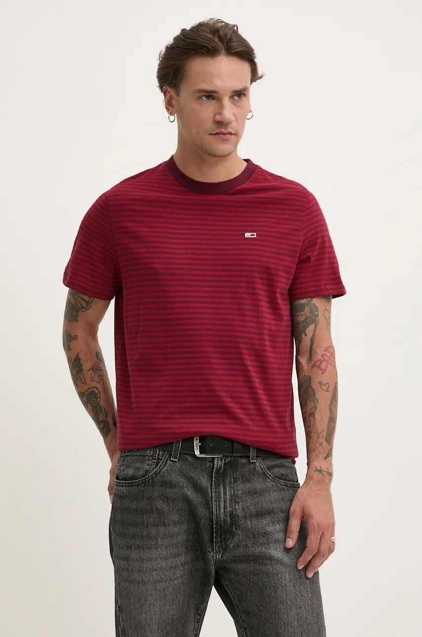 

Хлопковая футболка Tommy Jeans, гранатовый